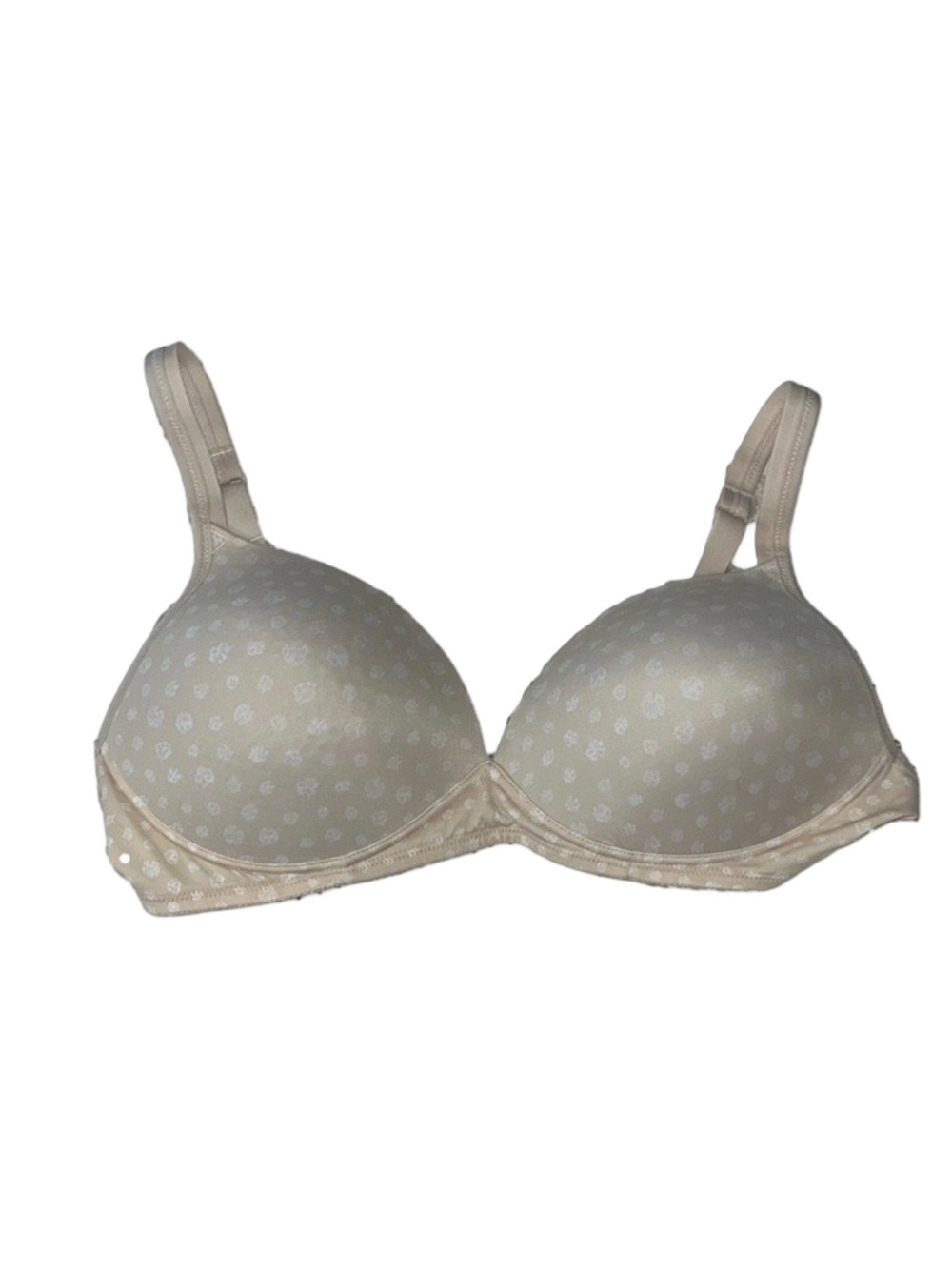 Warner’s floral beige wireless tee shirt bra 36c